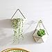 Wall Decor Planters 2 Set White Ceramic Hanging Geometric Wall Decor Container – Great for Succulent Plants, Air Plant, Faux Plants,Whitethumb 3