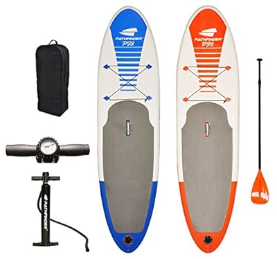 Pathfinder Inflatable SUP Stand Up Paddle Board, Complete KIT: Board, Fin, Pump, Paddle & Carry Bag
