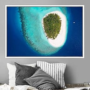 signwin Framed Canvas Wall Art Coastal Scenery Aerial...