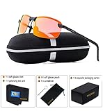 MOORAY Polarized Sunglasses for Men, UV Protection Sports Sunglasses,Outdoor Eyewear, Metal Frame Sunglasses(Red)
