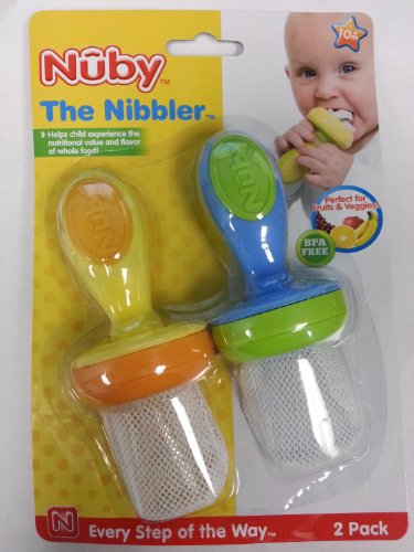 Nuby 2-Pack Nibbler, Yellow/Blue