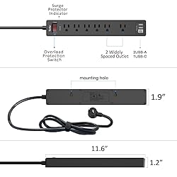 15Ft Power Strip Surge Protector - Yintar Extension