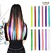12 Pieces Party Highlights Clip in Colored Hair Extensions for Kids Girls Colorful Hair Extensions 22 inches Straight Synthetic Hairpieces 12 Multi-Colors