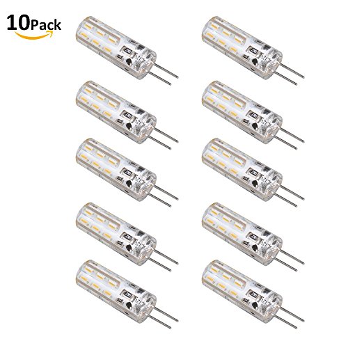Sanniu G4 Led Bulb DC 12V 3014 SMD 24 Led Dimmable 1.5W For Halogen Replacement Light Bulb 20w Incandescent Equivalent, 100lm Corn Lamp Replacement Warm White 10 Packs