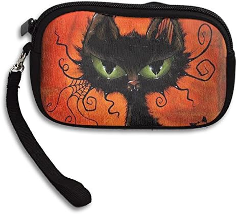 Wallet Handbag Cat Pumpkin Portable Bag 100% Polyester Fiber Coin Purse.