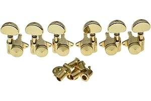 DOPRO Wilkinson Locking Tuners 3x3 Full Size Locking Guitar Tuners Tuning Keys Pegs Guitar Machine Heads for Les Paul or Acoustic Guitars Gold