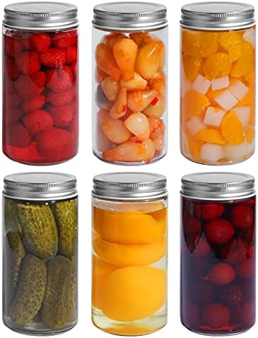 ComSaf Mason Jars with Airtight Metal Regular Lids(16oz/500ml
