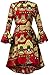 SHENBOLEN Women African Print Dresses Autumn and Winter Long Sleeves Ankara Dress(Small,Multicolored)