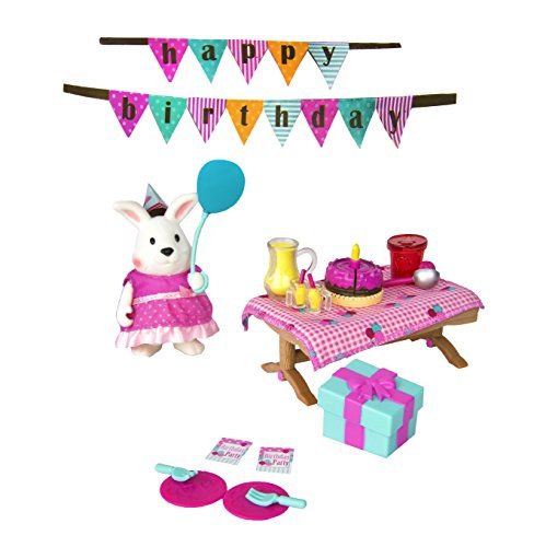 Li'l Woodzeez 30-Piece Birthday Party Playset for Ages 3 and Up