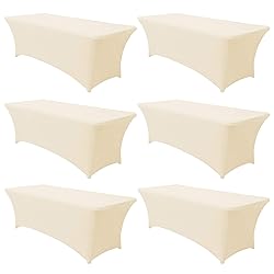 Obstal 6 Pack Stretch Spandex Table Covers for 6