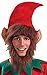 Forum Novelties Men's Costume Elf Hat with Ears Hair and Beard, Multi, One Size