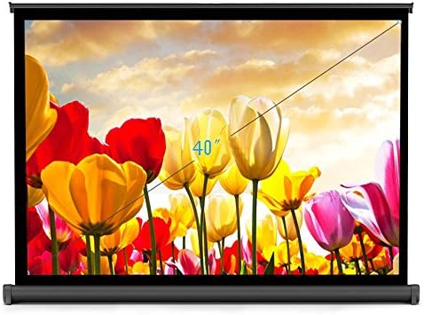 Projector Screen Portable 40" 3:4 16:9, Mini Tabletop Projection Display 16:9 Compatible Easy Fold-Out,Easy Roll-Up,Easy Carry - FUJSU (40")