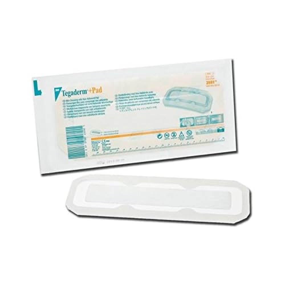 3M D054894 Transparent Film Dressing with Non-Adherent Pad, 9cm x 25cm, Pack of 25