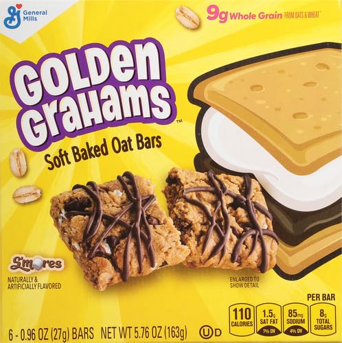GOLDEN GRAHAMS S’MORES SOFT BAKED OAT BARS, CHEWY SNACK BARS, 6 CT