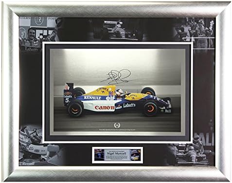 Signed Nigel Mansell Framed Metal F1 Williams Picture - Limited Edition