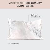 Kitsch Satin Pillowcase with Zipper 48x66 Marble Hair Skin 600TC Like view 2