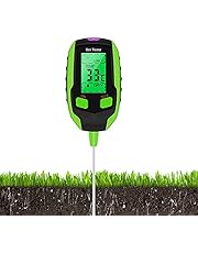 Justmetr Soil PH Meter, Soil Tester Moisture, Digital Plant Thermometer Test, Moisture Meter Light and PH Tester for Potted Plants, Gardens, Lawns (Green)