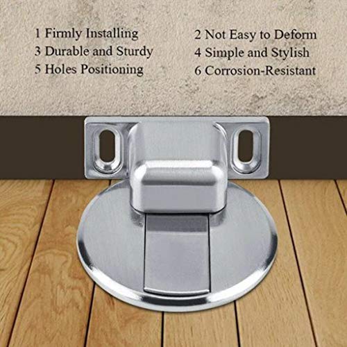 Stainless Steel Magnetic Door Stop, Invisible Magnetic No Drilling Doorstop