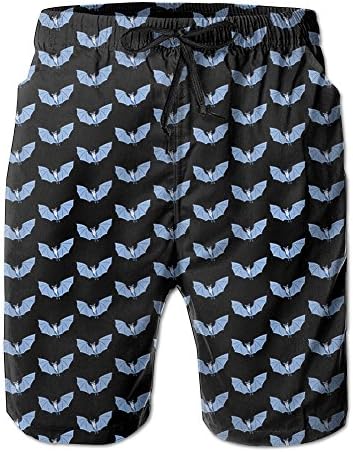 Cartoon Bat Men's Pocket Swim Trunks Summer Quick Dry Beach Board Shorts X-Large