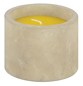 Esschert Design Citronella Kerze im Betontopf, 8,5 x 8,5 x 6,7 cm, Insektenschreck, in „Aged Terracotta“, vertreibt Insekten
