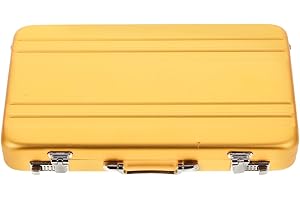 Tofficu Mini Briefcase Metal Business Card Holder - Portable Aluminum Card Case for Professional Image, Large Capacity