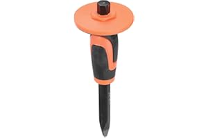 HARFINGTON Masonry Chisel 9.8 Inch with Hand Guard Pointed Head High Carbon Steel Rock Concrete Mortar Stone Chisel Brick Chi