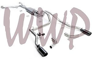 MVP AUTO PARTS Performance 3" Stainless Steel SS SS409 Dual CatBack Exhaust Kit System Black Tips Compatible With 04-15 Nissan Titan 5.6L V8 Pickup Truck