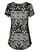 Vinmatto Women's Scoop Neck Pleated Blouse Top Tunic Shirt(XXL,Multi Black)