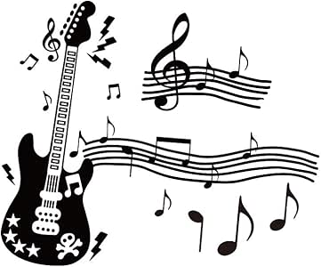 Vosarea Guitarra extraíble con Notas Musicales Notas de la Pared