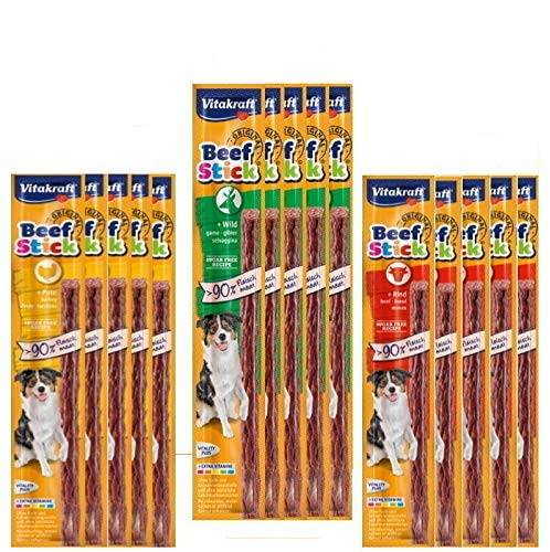 KATIX Vitakrafts *NEW* SET OF MIXED VARIETY DOG BEEF STICKS SOFT MEATY DOG TREAT STICKS