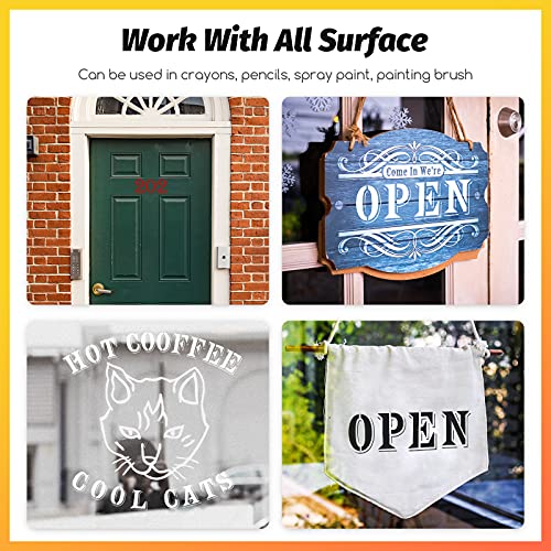 40 Pieces Letter and Number Spray Paint Stencil 4 Inch Curb Stencil Kit