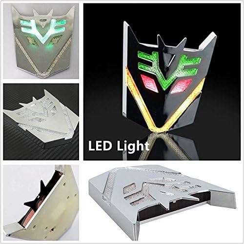 DEZHICar Decoration Transformers Sticker Logo Solar Energy Metal 3D Autobot Decepticons Emblem Badge Decal Truck Auto Styling Warning Lamp