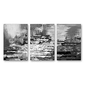 3 Panel Black and White Abstract Pictures Home...