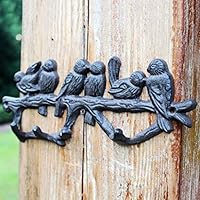 LRW Vintage Cast Iron Hook Wall Hanging Coat Hook Small Bird Shape Hook