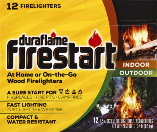 DURAFLAME FIRESTART INDOOR/OUTDOOR FIRELIGHTERS, 12 PACK , YELLOW