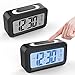 [Upgrade Version] Battery Operated Alarm Clock, GABONE Electronic Large LCD Display Digital Alarm Clocks with Snooze,Backlight,Night Light,Temperature (Black)