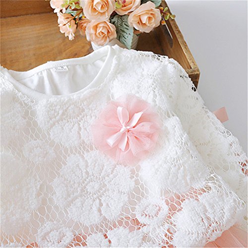 2 - piece Baby Girls Long Sleeve Princess Flower Dress, Pink, 1T (Tag 7) - Thumbnail 2