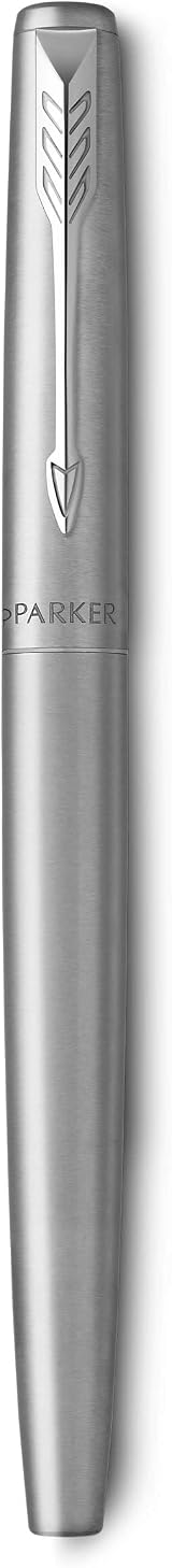 Parker Jotter Fountain Pen Stainless Steel Chrome Medium Nib Blue Ink Gift Box view 3