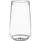 AmazonCommercial Plastic Shatterproof Stemless Champagne Flute, 6 oz, Pack of 96