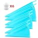 Silicone Pastry Bags, Weetiee 3 Sizes Reusable Icing Piping Bags Baking Cookie Cake Decorating Bags (12''+14''+16'')- 6 Pack - Bonus 6 Icing Couplers Fit to Wilton Standard Size Tips primary