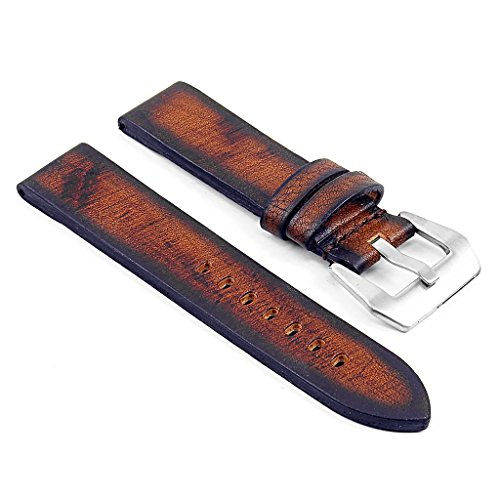 DASSARI Riviera Thick Vintage Italian Leather Watch Strap in Rust 26mm