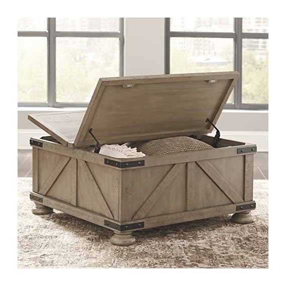 Signature Design by Ashley Aldwin Coffee Table with Lift Top, Gray LAVORIST