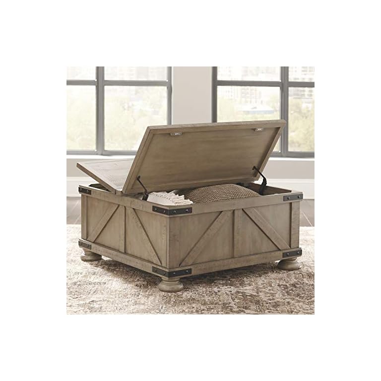 Signature Design by Ashley Aldwin Coffee Table with Lift Top, Gray LAVORIST