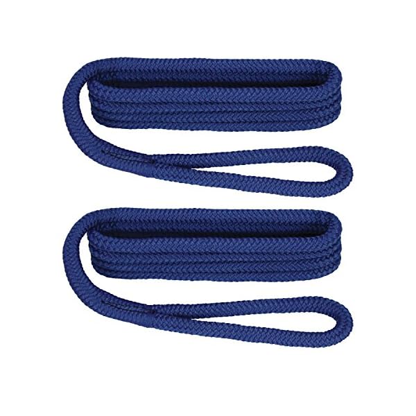 Extreme-Max-30062165-BoatTector-38-x-6-Premium-Double-Braid-Nylon-Fender-Line-Pair-White-Gold