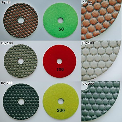 Best Cost efficiency 4" inch Professional Diamond Polishing Pads Dry Set (Buff : Bright)