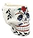 Atlantic Collectibles White Tribal Day of The Dead Red Rose Sugar Skull Drink Coffee Mug Cup Ceramic 6.25
