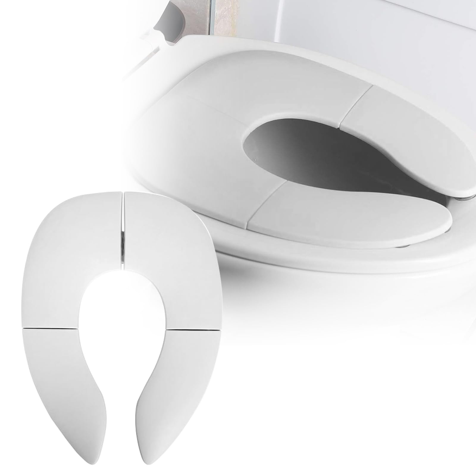 Potty Toilet Training Seat Portable Travel Potty Seat Foldable Toilet Seat Cover for Toddler and Kid with Non-Slip Silicone Pads and Storage Bag