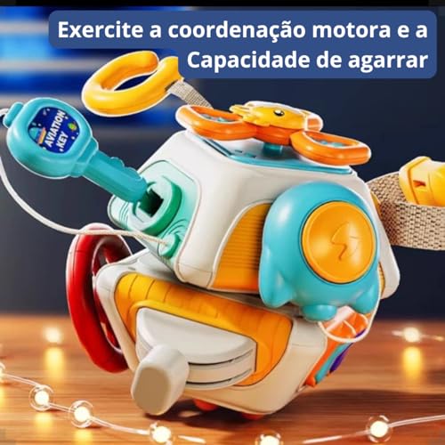 Brinquedo Sensorial Bebe Infantil Montessori 10 em 1 Kidino Cubo de Atividades Educativo