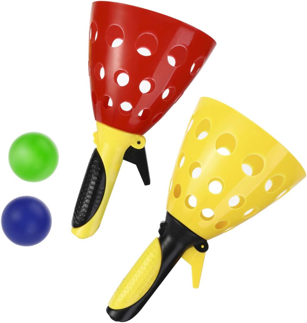 LIOOBO Kids Launch Catch Ball Game Set, Catcher Scoop Toss Toy Pop And Ball Game ing Set Toss And And Kids Outdoor s, Beach Toys