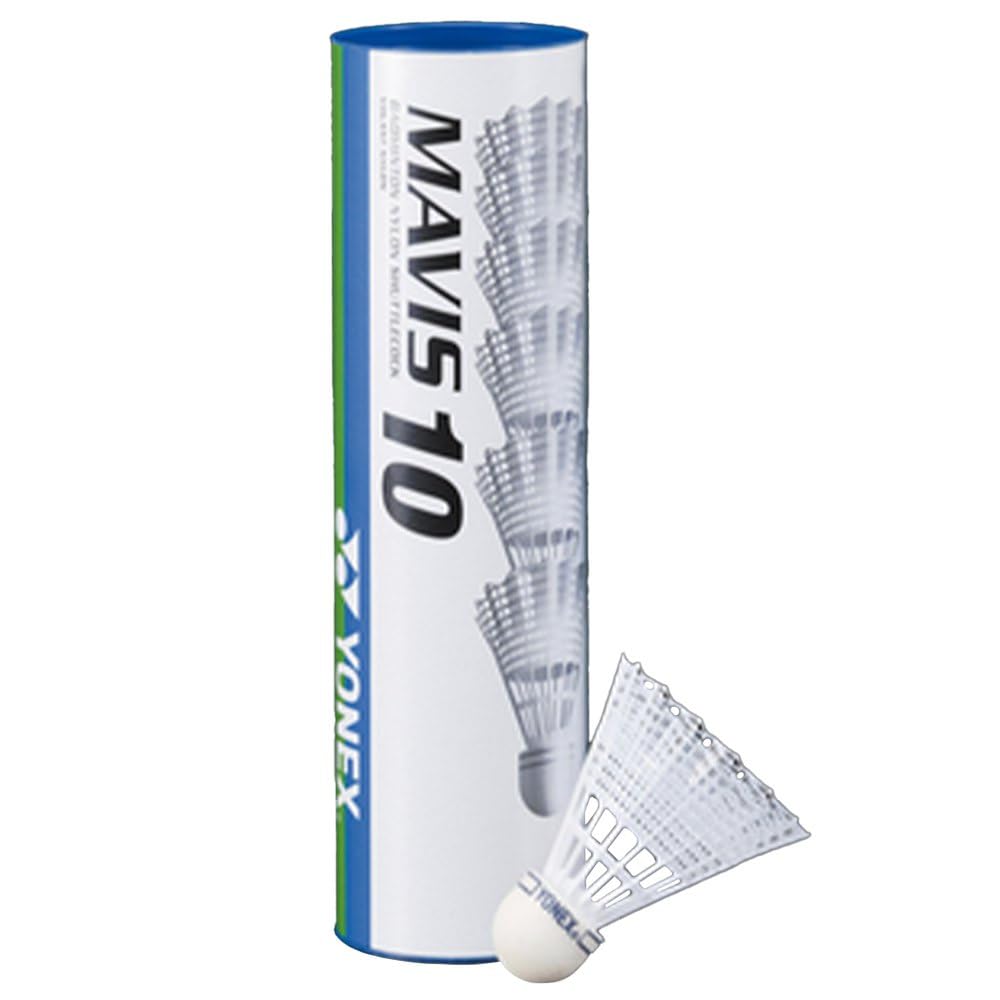 YONEX Mavis 10 Badminton Shuttlecocks - Tube of 6, Colour- Yellow, one size, K-REY-YX10Y